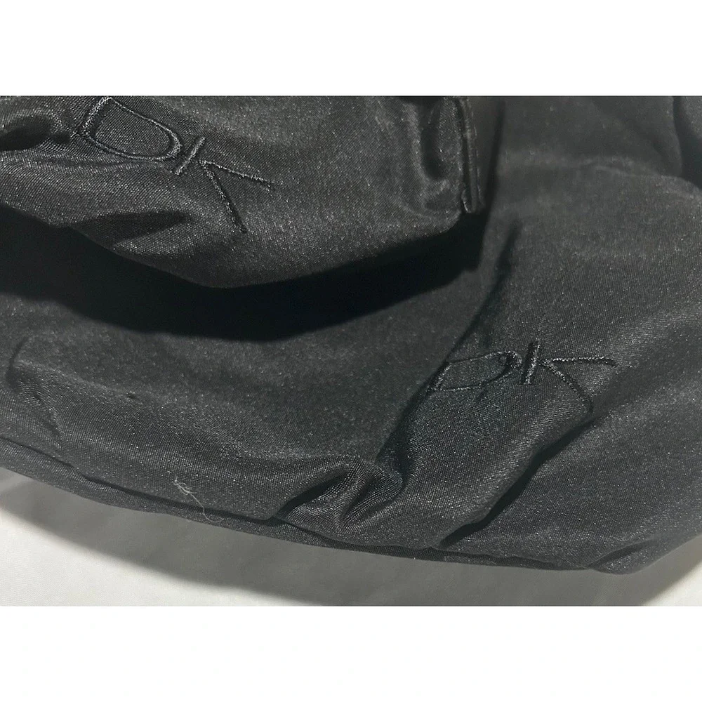 Donna Karan Cosmetic Bags Makeup Travel Pouch Black Fabric DK Design Logo 2 Pack
